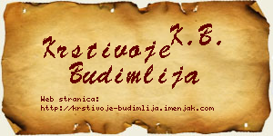 Krstivoje Budimlija vizit kartica